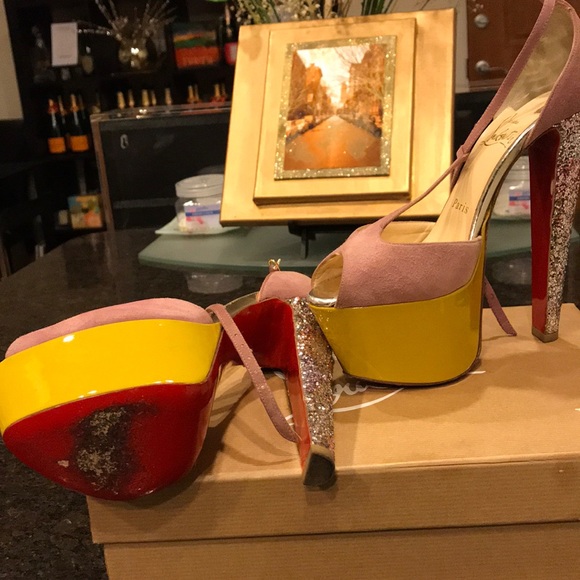 Louboutin—Platform Glitter Heels (amazing)! - Picture 2 of 3